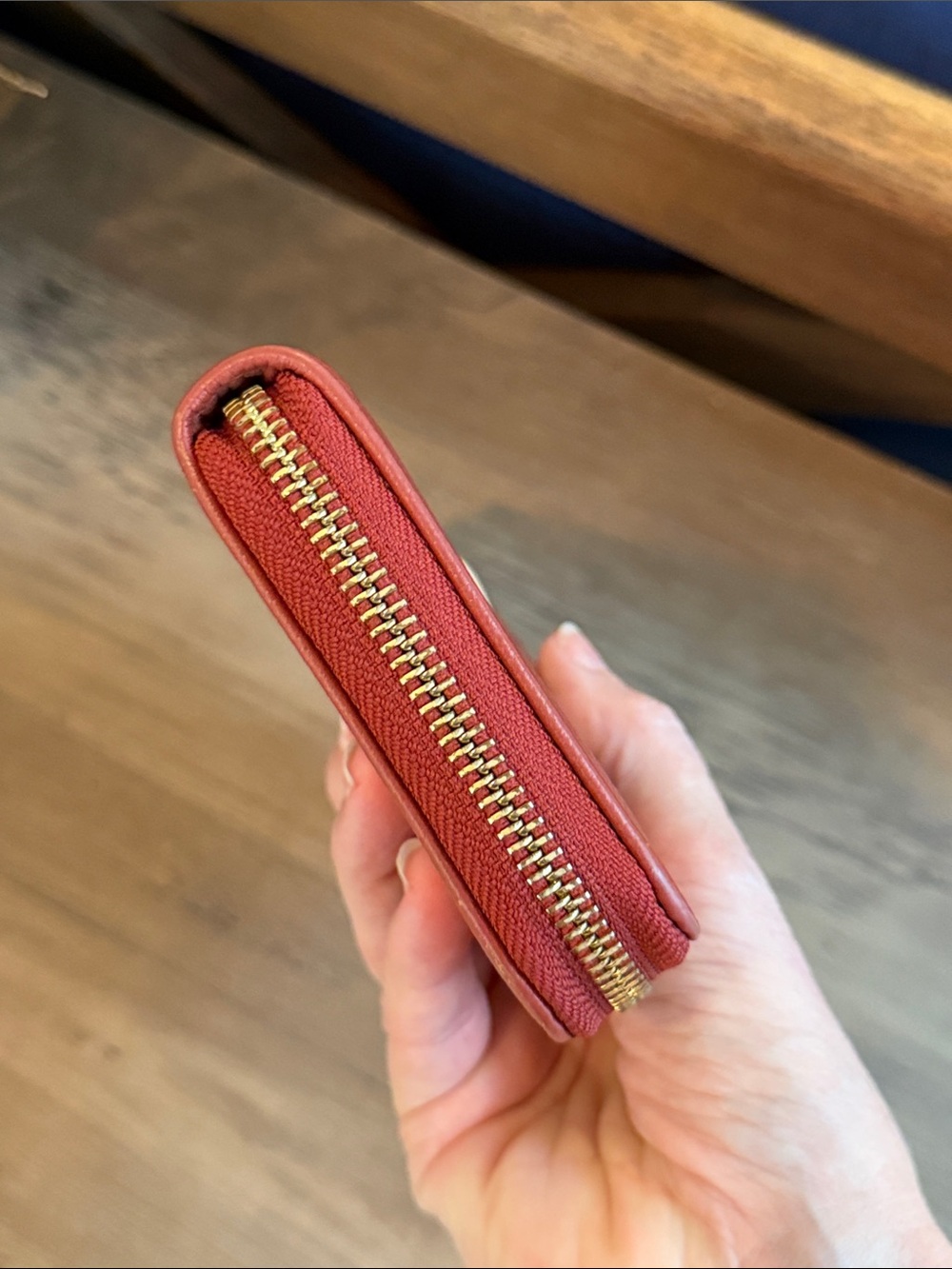 See By Chloe Coral Zip-Around Wallet with Blush Accent - Picture 6 of 8